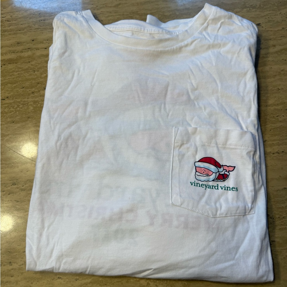 Vineyard Vines White Long Sleeve Christmas men’s tshirt size XL